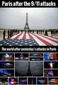 Paris after 9/11 attacks. The world after yesterday's attacks in Paris