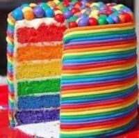 Birthday cake many colours