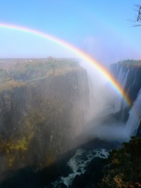 Rainbow over Victoria Falls, Zambia