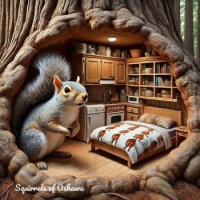 Squirrel in Tree House from Squirrels of Oshawa FB