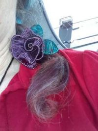 purple rose hair tie