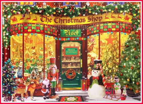 Solve The Christmas Shop jigsaw puzzle online with 88 pieces