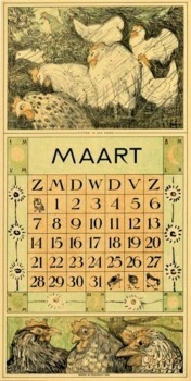 Theodorus van Hoytema - Calendar for March, 1915