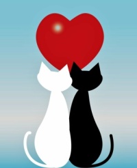 Cats and Heart, resizable 12 to 550 pieces