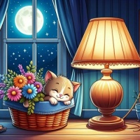 Sleeping Kitten, resizable 9 to 483 pieces