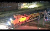 (1) Southwest Chief #4 (BNSF 6150, AMTK 160 & 54[outside the frame]), Galesburg IL, 2022-09-04