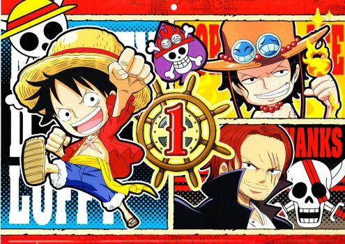 Solve One Piece Chibi Calendar - January jigsaw puzzle online with 494 ...