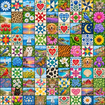 Solve Colorful mosaic patterns 22 jigsaw puzzle online with 100 pieces