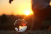 Sunset in a ball of glass