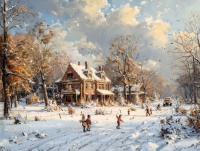 Children Playing in the Snow