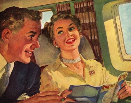 Solve Detail from 1952 TWA Airlines Ad jigsaw puzzle online with 99 pieces