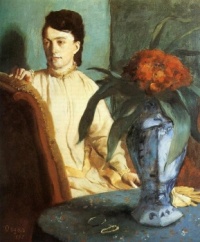 Edgar Degas - (French, 1834 - 1917) - Seated woman with a vase, 1872.