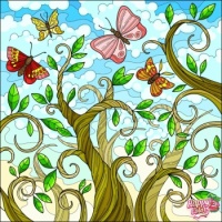 Butterflies among the leaves . . . . .