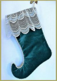 Christmas Stocking ~ Lace & Velvet