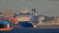 Cruise Ship Celebrity Silhouette spinning, NYH, 2025-05-18