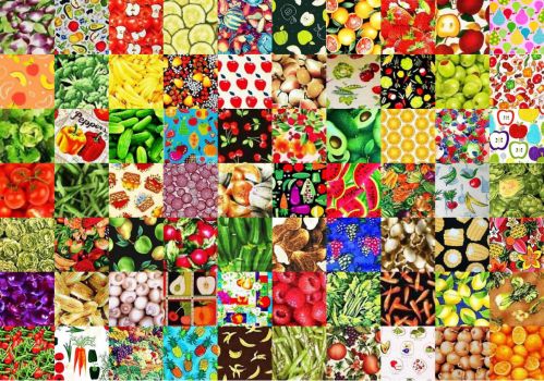 Solve FRUITS AND VEGGIES jigsaw puzzle online with 88 pieces