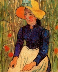 Peasant Girl with Yellow Straw Hat  ~ Vincent Van Gogh (Dutch, 1853-1890)