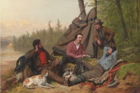 Arthur Fitzwilliam Tait (British-American, 1819–1905),  In the Woods: Taking it Easy (1862)