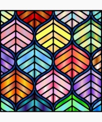 stained glass leaves mosaic