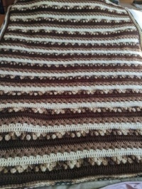 Crochet afghan in shades of brown