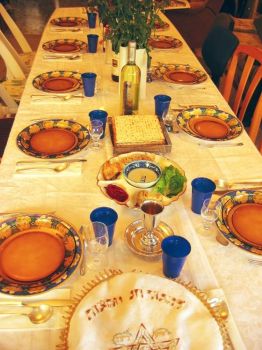 The Table Set for the Passover Seder