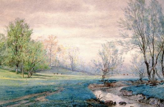 William Trost Richards--Early Spring, Germantown, 1875