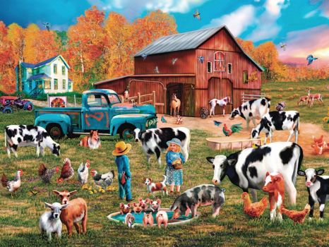 Solve Feeding The Farm Animals jigsaw puzzle online with 165 pieces