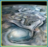 closeup of Jupiter’s clouds from the Juno Spacecraft