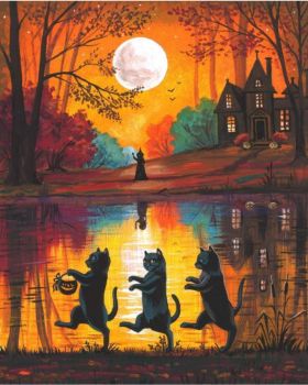 Black Cat Trick or Treaters
