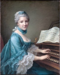 Robert Drouais - Portrait of Justine Favart (1757)