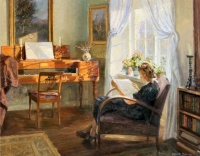 Robert Panitzsch - Sunny Interior with a Reading Woman