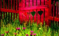 red hearts fence
