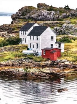 Houses By The Water In Newfoundland Canada....