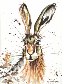 Hare. High resolution photo. My own original watercolour painting