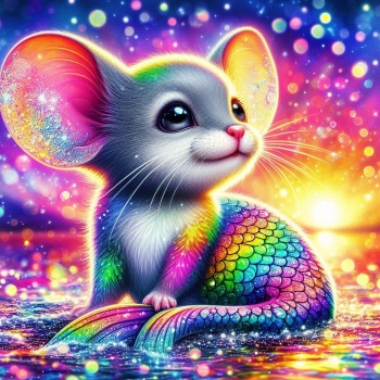 Solve Miley the Mermaid Mouse jigsaw puzzle online with 64 pieces