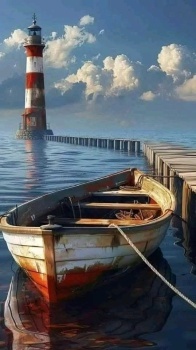 Red and white lighthouse