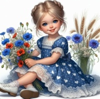 Child and Flowers