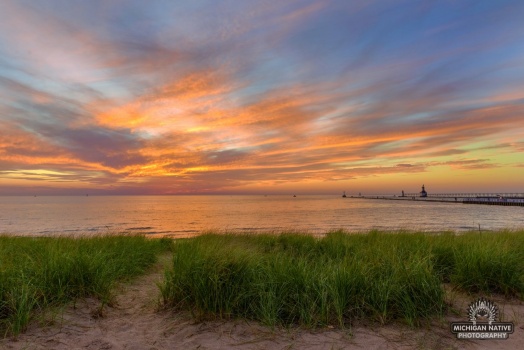 Lantern Press 1000 Piece Jigsaw Puzzle - Lake Michigan Sunset On Beach Challenging Puzzle