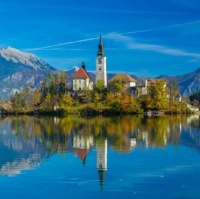 The Church of the Assumption on Lake Bled, Slovenia