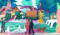 Ernst Ludwig Kirchner (German, 1880–1938), Basel with the Rhine (1927–28)
