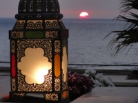Lantern and sunset in Gaza