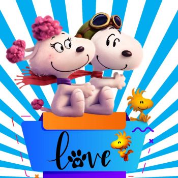 Solve Snoopy and Fifi jigsaw puzzle online with 100 pieces