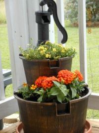 When a water feature doesn't work....plant flowers.