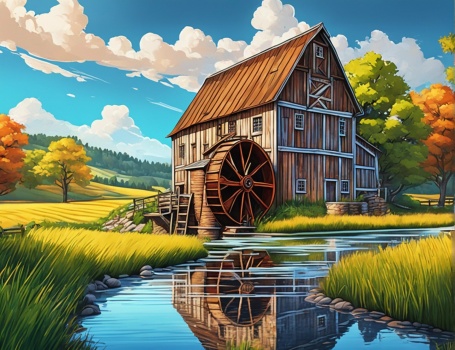 Solve Countryside Mill jigsaw puzzle online with 80 pieces