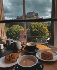 Tea and scones with a view