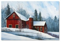 Red Barn Winter by Debbie Wetzell