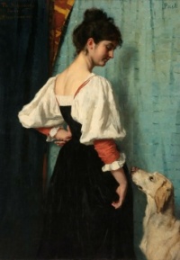 Thérèse Schwartze, Portrait of a Young Woman, with 'Puck' the Dog