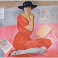 Boris Grigoriev Artwork  -  'Woman in Red'