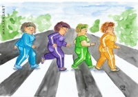 "Abbey Road Crossing" original painting by marjansart