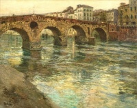 Frits Thaulow (Norwegian, 1847–1906), Ponte Pietra, Verona
